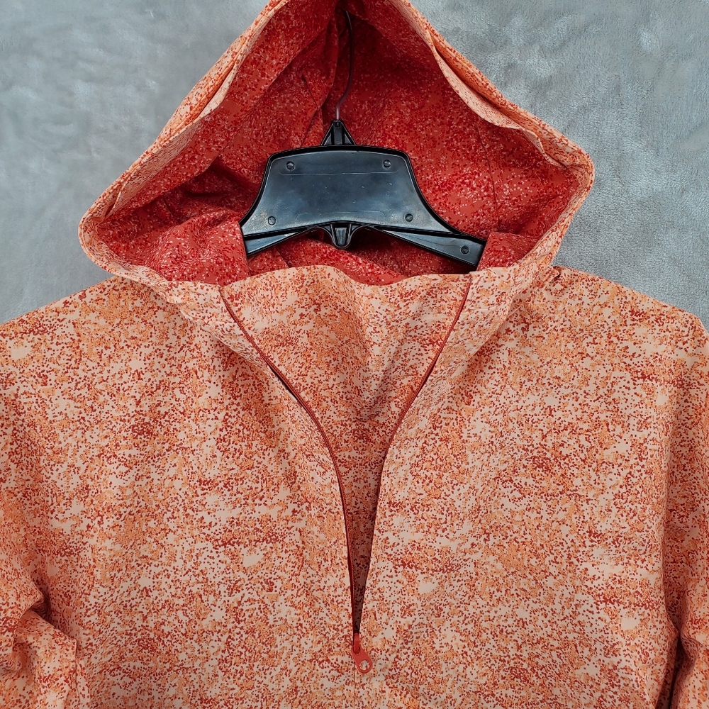 Outdoor Voices Hoodie Women Small Orange Speckled Colorblock Zip Windbreaker - Picture 4 of 9